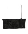 Alexander Wang Embellished Stretch Nylon Crop Top In Black