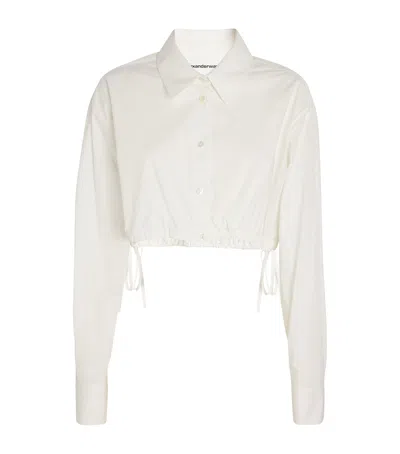 Alexander Wang Embellished Cropped Shirt In White