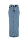 Alexander Wang Embellished Denim Skirt With Pockets And Stitching In Vintagelightindigo