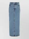 Alexander Wang Embellished Denim Skirt With Pockets And Stitching