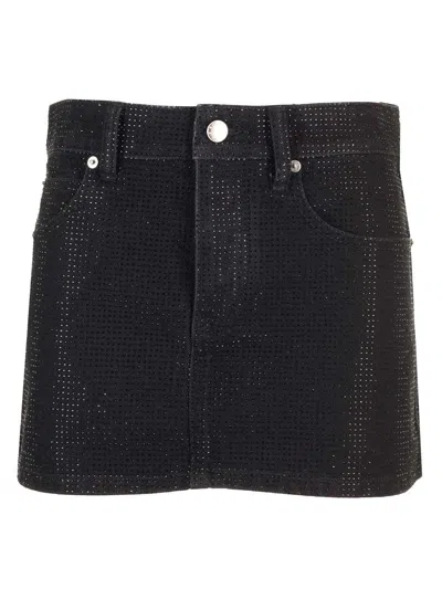 ALEXANDER WANG EMBELLISHED MINI SKIRT SKIRTS BLACK