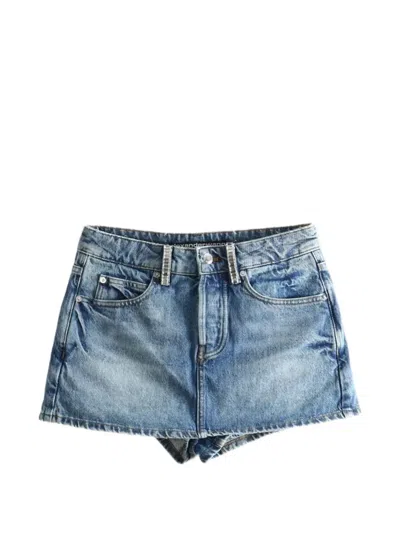Alexander Wang Embellished-belt-loop Skort In Blue