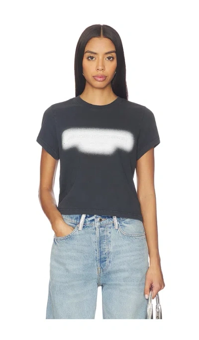 Alexander Wang Emboss Graphic Shrunken Tee In Black