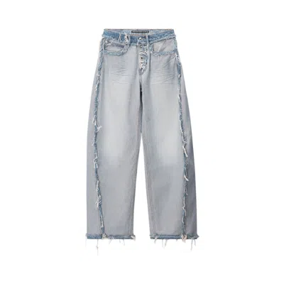 Pre-owned Alexander Wang Emboss Logo Inverted Blow Up Jean 'inverted Bleach Blue' | Women's Size 27