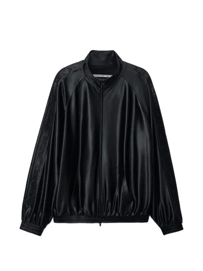 Alexander Wang Emboss Logo Panel Track Jacket In Black