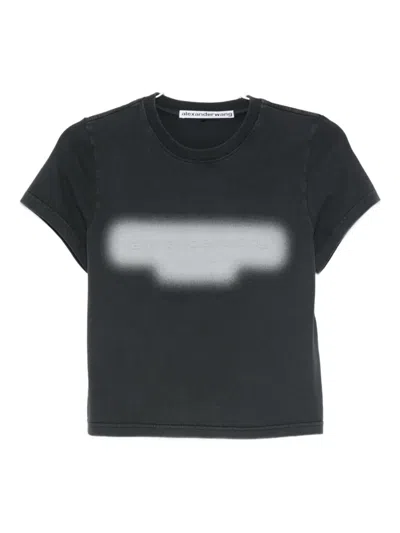 Alexander Wang Embossed Graphic-print T-shirt In Black