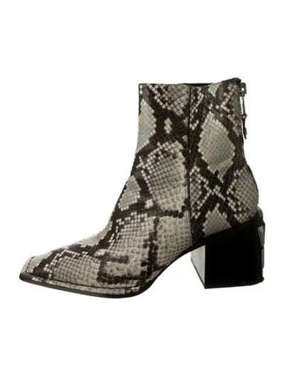 Pre-owned Alexander Wang Embossed Leather Animal Print Boots In Neutral
