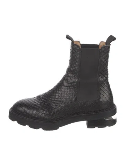 Pre-owned Alexander Wang Embossed Leather Animal Print Chelsea Boots In Black
