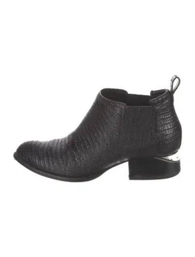 Pre-owned Alexander Wang Embossed Leather Chelsea Boots In Black