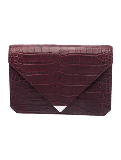 Pre-owned Alexander Wang Embossed Leather Clutch In Burgundy
