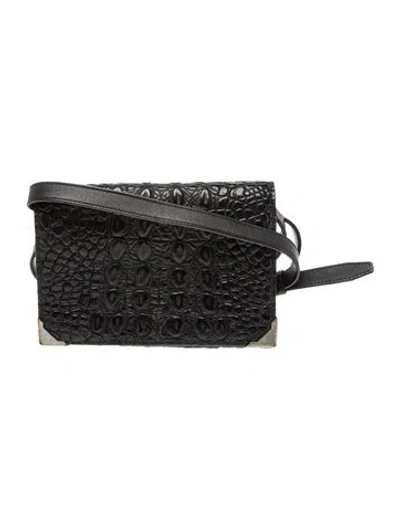 Pre-owned Alexander Wang Embossed Leather Crossbody Bag In Black