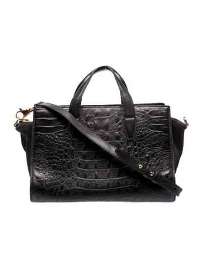 Pre-owned Alexander Wang Embossed Leather Crossbody Bag In Black