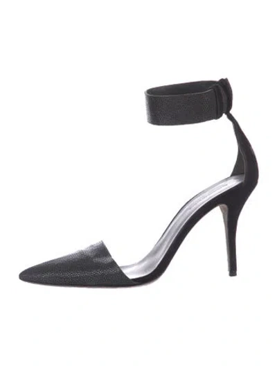 Pre-owned Alexander Wang Embossed Leather D'orsay Pumps In Black