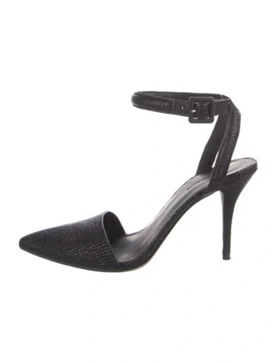 Pre-owned Alexander Wang Embossed Leather Pumps In Black