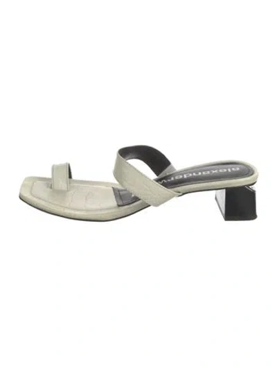 Pre-owned Alexander Wang Embossed Leather Sandals In White