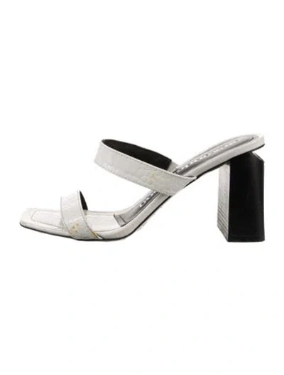 Pre-owned Alexander Wang Embossed Leather Slides In Multi