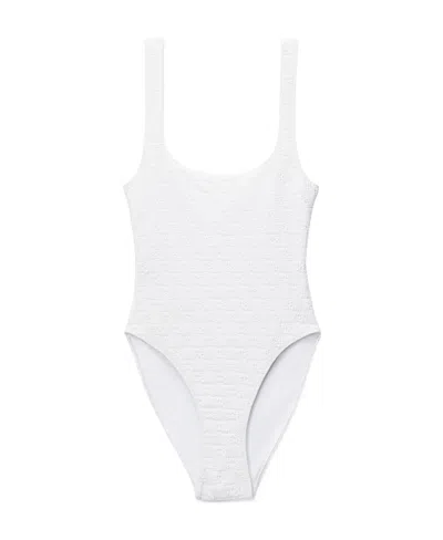 Alexander Wang Embossed-logo Bodysuit In White