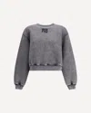 Alexander Wang Embossed Logo Crewneck Sweatshirt In Gray