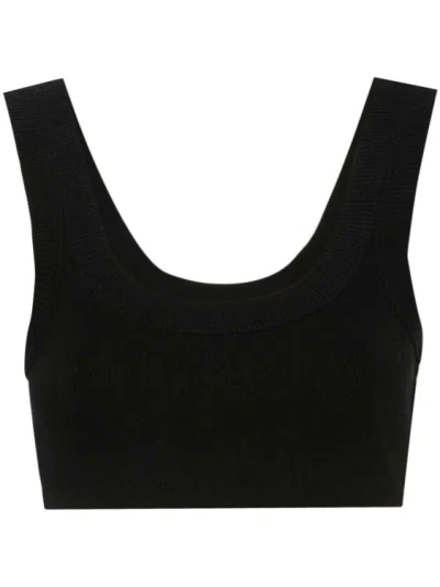 ALEXANDER WANG EMBOSSED-LOGO CROPPED TANK TOP