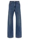 Alexander Wang Wide-leg Denim Jeans With Embossed Logo Detail In Blue