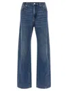 Alexander Wang Wide-leg Denim Jeans With Embossed Logo Detail In Blue
