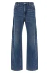 Alexander Wang Wide-leg Denim Jeans With Embossed Logo Detail In Blue