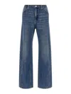 Alexander Wang Wide-leg Denim Jeans With Embossed Logo Detail In Blue