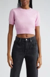 Alexander Wang Wool Crop Top In Light Pink