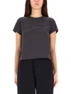 Alexander Wang Fitted Cropped T-shirt With Subtle Logo In Black