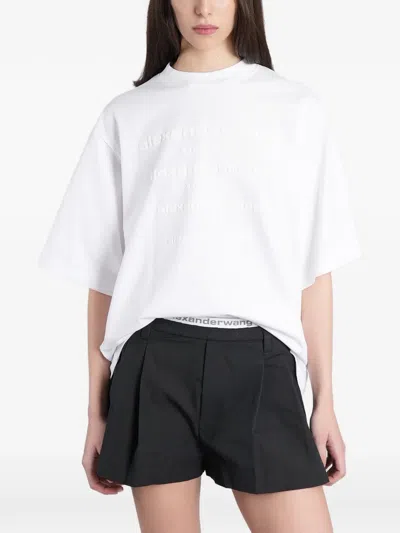 Alexander Wang Embossed Logo-print T-shirt In White
