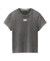 Alexander Wang Blade Logo-embossed Tee In Cotton In Black