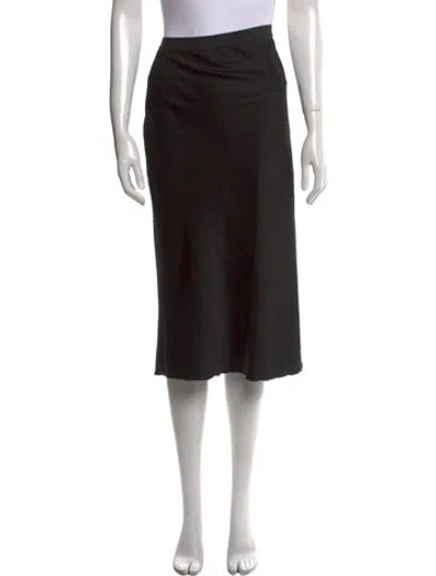 Pre-owned Alexander Wang Embroidered Accent Midi Length Skirt In Black
