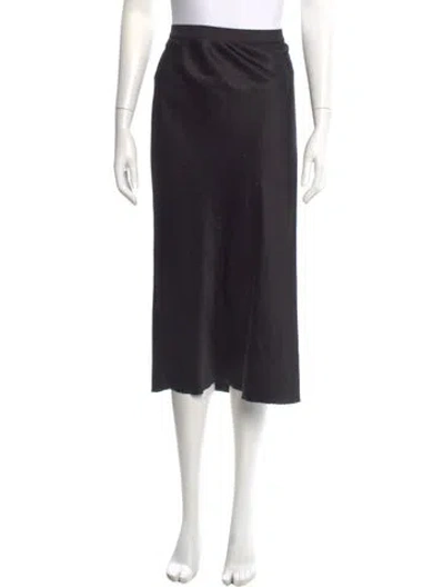 Pre-owned Alexander Wang Embroidered Accent Midi Length Skirt In Black