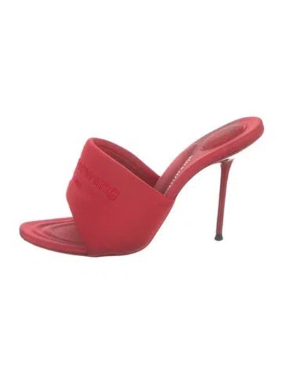 Pre-owned Alexander Wang Embroidered Accent Slides In Red
