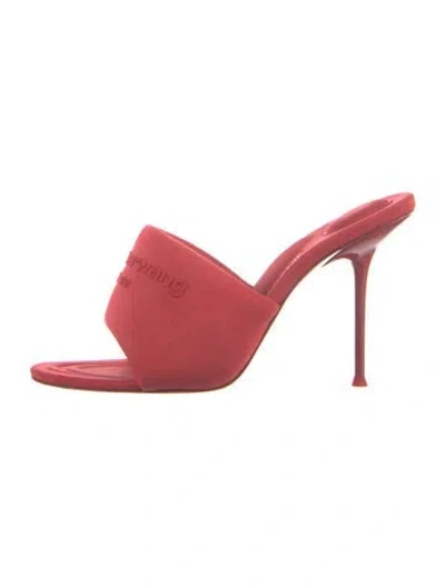 Pre-owned Alexander Wang Embroidered Accent Slides In Red