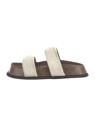 Pre-owned Alexander Wang Embroidered Accent Slides In Multicolor