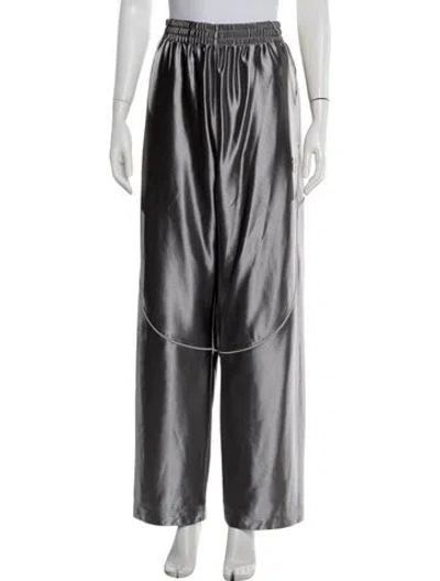 Pre-owned Alexander Wang Embroidered Accent Sweatpants In Grey/metallic