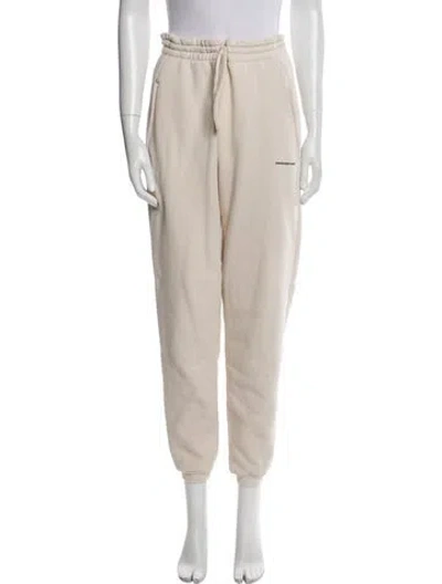 Pre-owned Alexander Wang Embroidered Accent Sweatpants In Neutral