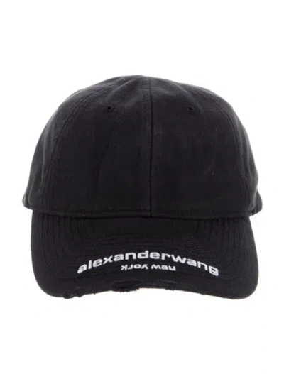 Pre-owned Alexander Wang Embroidered Canvas Baseball Cap In Black