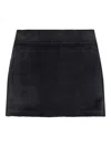 Alexander Wang Embroidered Cotton Mini Skirt In Black