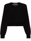 Alexander Wang Embroidered Logo Cropped Cardigan In Schwarz