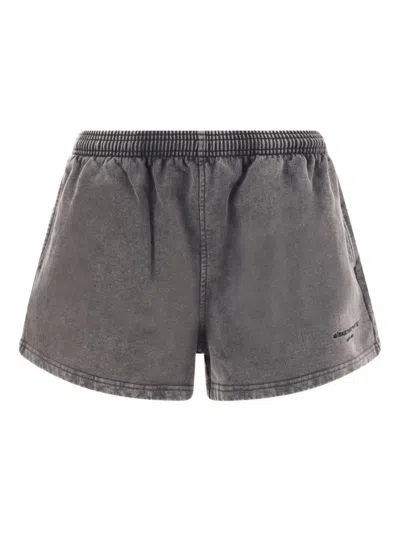 ALEXANDER WANG EMBROIDERED-LOGO RUNNING SHORTS