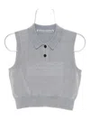 Alexander Wang Embroidered-logo Vest In Gray