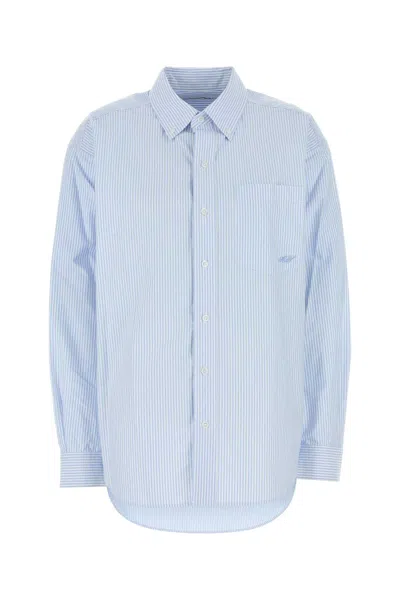 Alexander Wang Embroidered Oxford Oversize Shirt In Azure