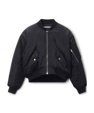 ALEXANDER WANG ALEXANDER WANG LOGO EMBROIDERED BOMBER JACKET