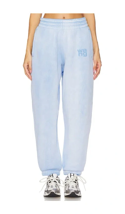 Alexander Wang Essential Classic Sweatpant With Puff Paint Logo In Baby Blue