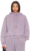 Alexander Wang Logo Hoodie In Structured Terry In Acid Pink Lavender