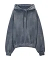 Alexander Wang Essential Terry Hoodie With Puff Paint Logo Clothing In Gray