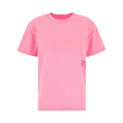 Pre-owned Alexander Wang Essential Jersey Puff Logo Short-sleeve Tee 'washed Lotus' | Pink | Women's Size M