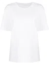 Alexander Wang Puff Logo Cotton T-shirt Round Neck In White